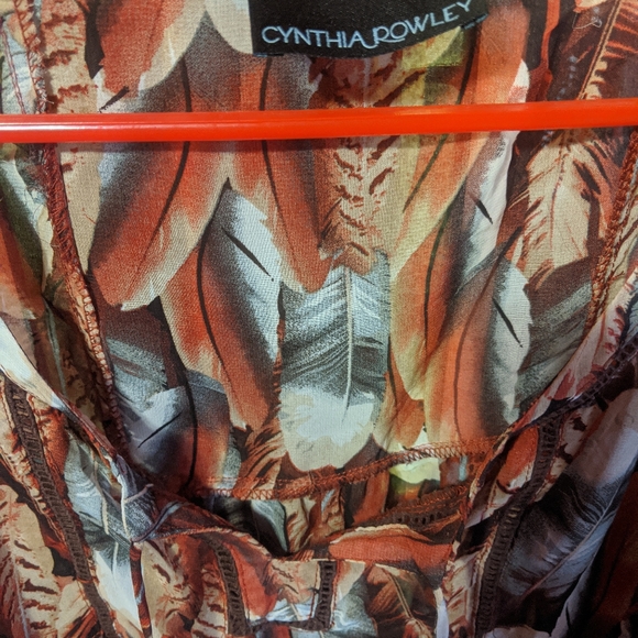 Cynthia Rowley Autumn Flowy Top Medium - Picture 3 of 4